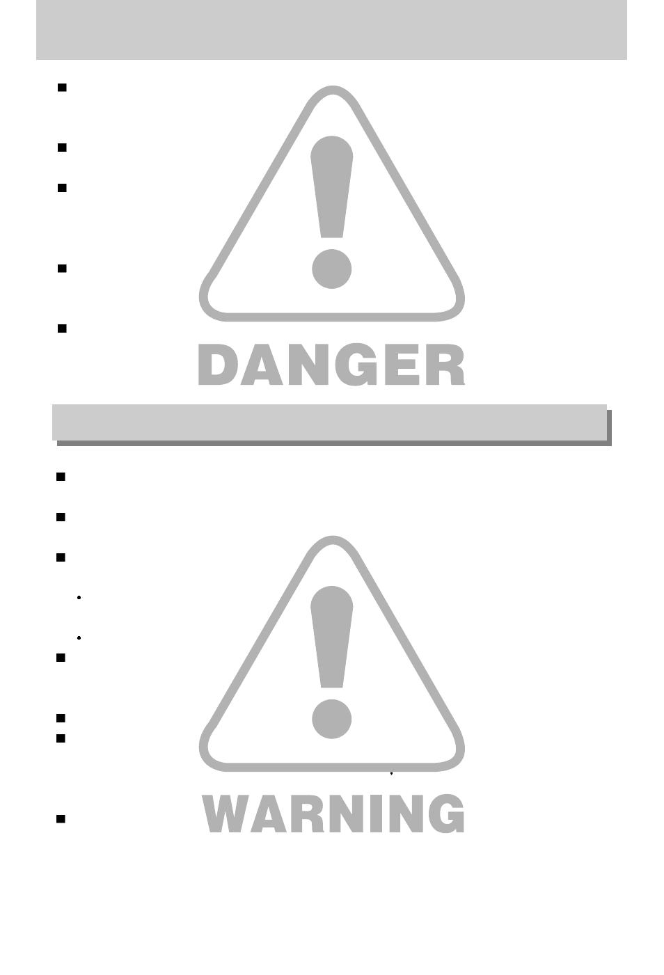 Danger, Warning | Samsung Digimax V800 User Manual | Page 6 / 144