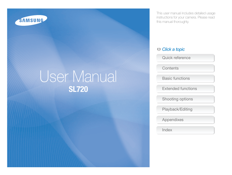 Samsung SL720 User Manual | 96 pages