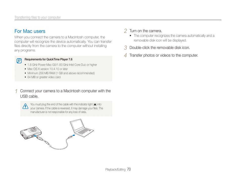 For mac users, For mac users ……………………………………………… 70 | Samsung SL720 User Manual | Page 71 / 96