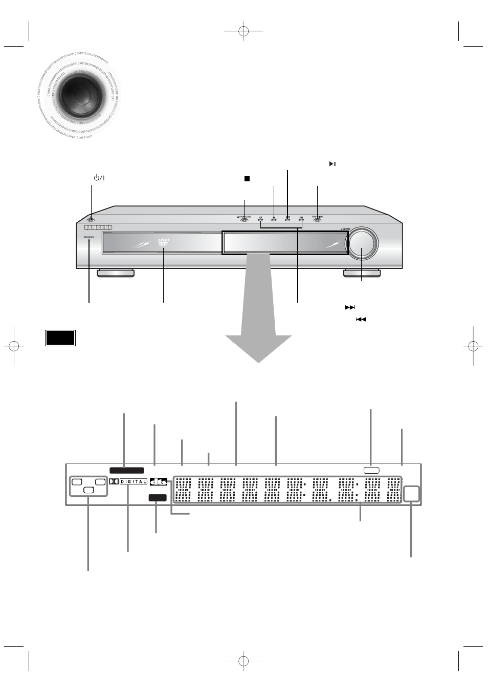 Description, 9description, Front panel | Samsung HT-DB400M User Manual | Page 10 / 56