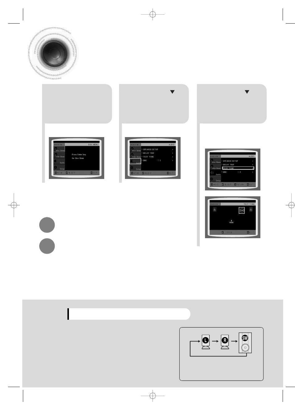 Setting the test tone | Samsung HT-DB400M User Manual | Page 44 / 56