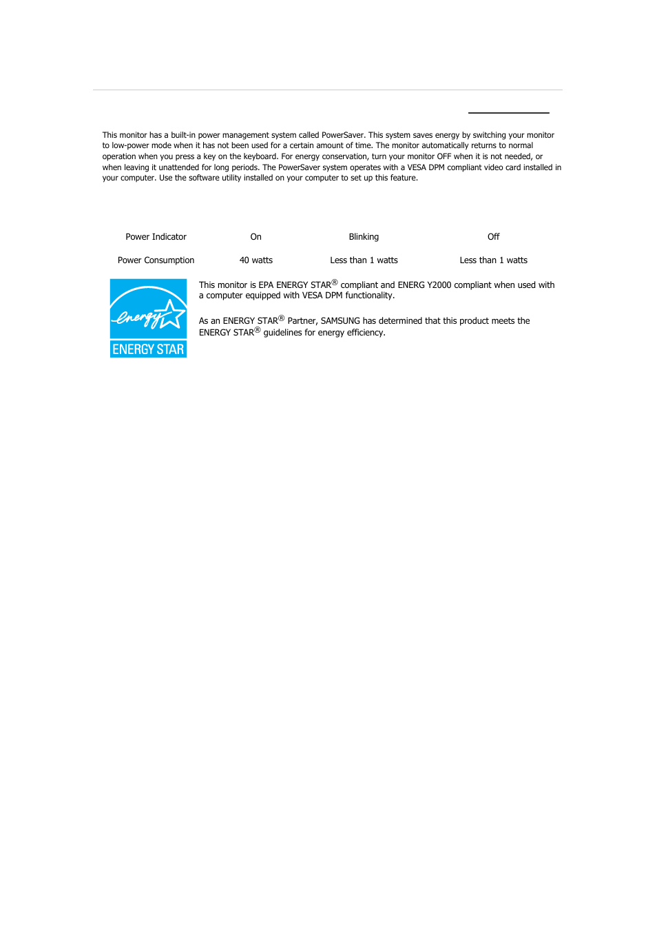 Specifications, Powersaver | Samsung 2233GW User Manual | Page 107 / 196