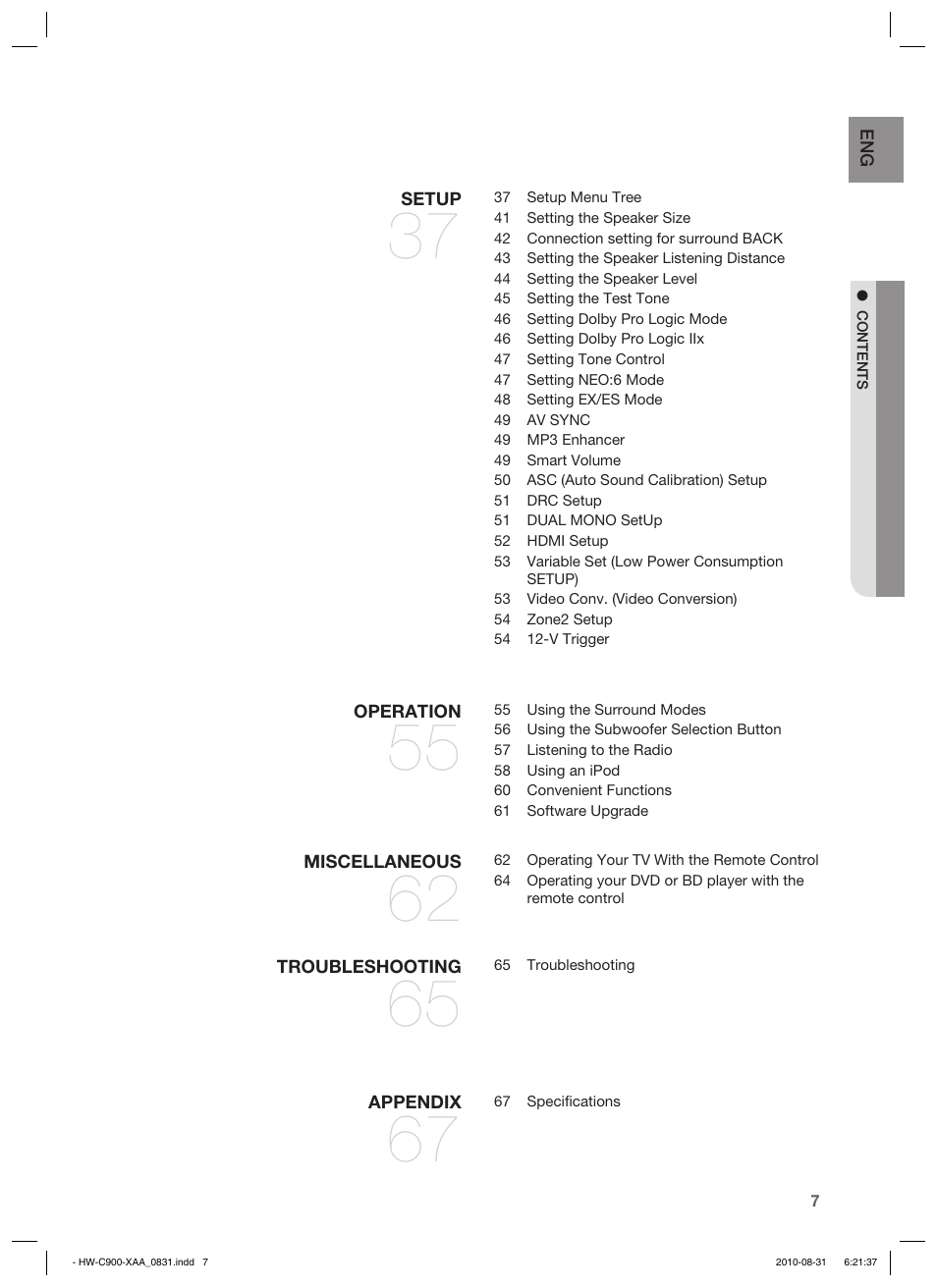 Samsung HW-C900-XAA User Manual | Page 7 / 70