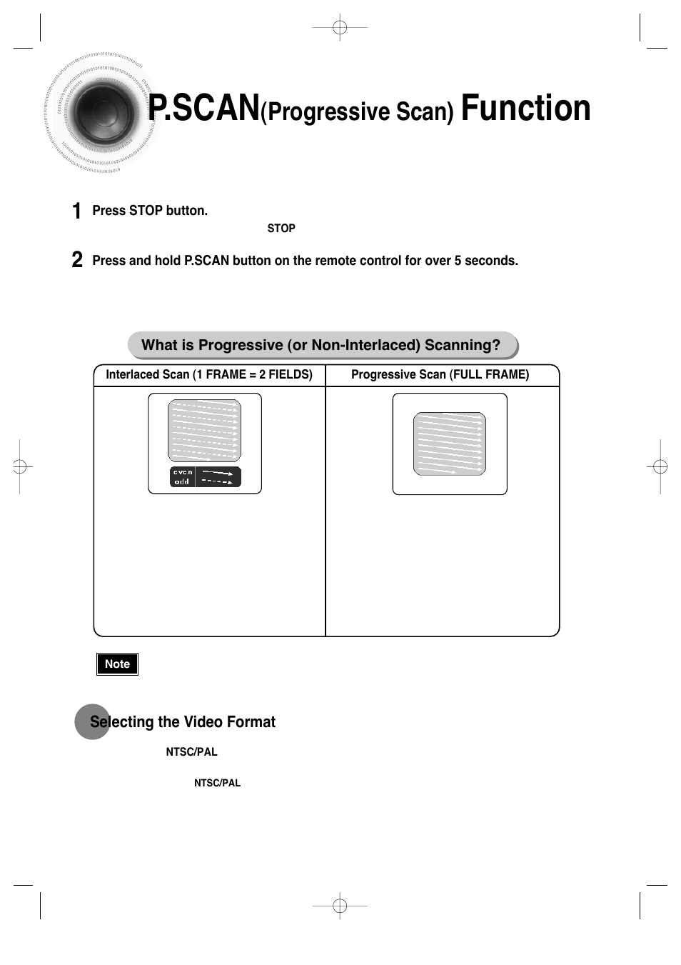 P.scan(progressive scan) function, 15 p.scan, Function | Progressive scan) | Samsung HT-DS660 User Manual | Page 16 / 82