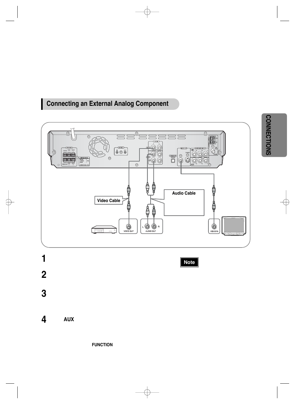 Connecting an external analog component | Samsung HT-DS660 User Manual | Page 19 / 82