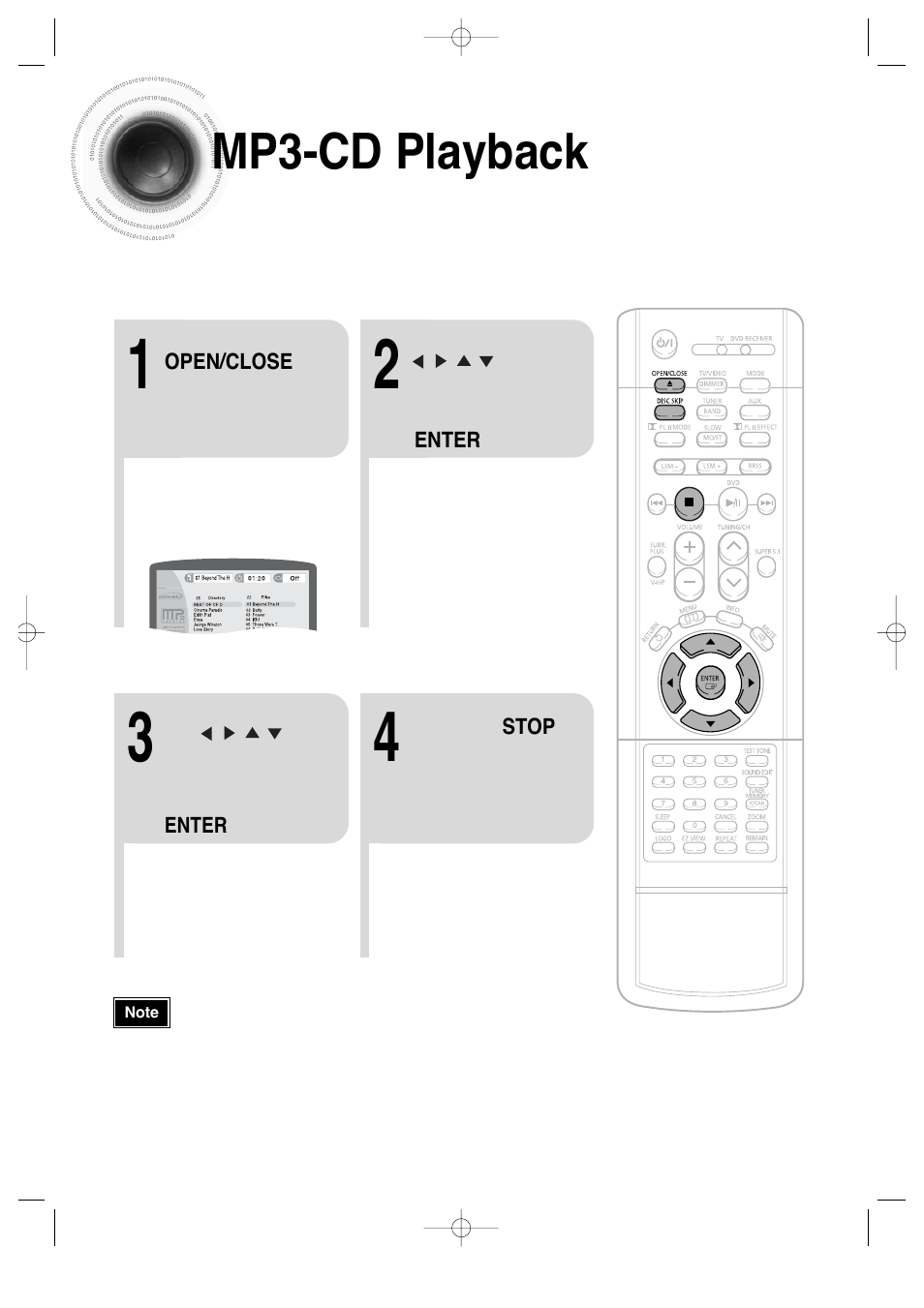 Mp3-cd playback | Samsung HT-DS660 User Manual | Page 26 / 82