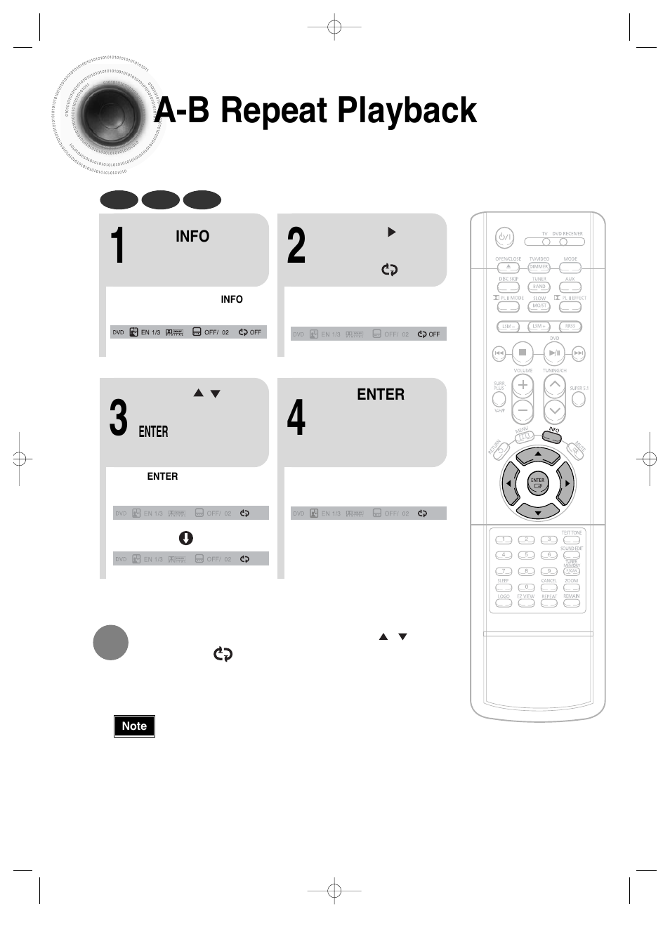 A-b repeat playback | Samsung HT-DS660 User Manual | Page 34 / 82