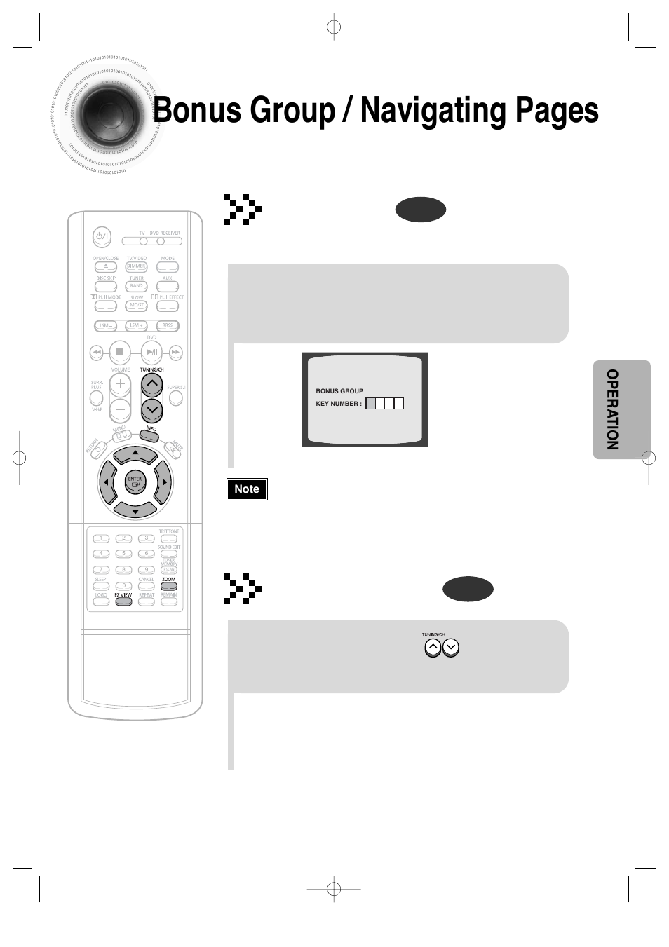 Bonus group / navigating pages, Bonus group, Navigating pages | Samsung HT-DS660 User Manual | Page 37 / 82