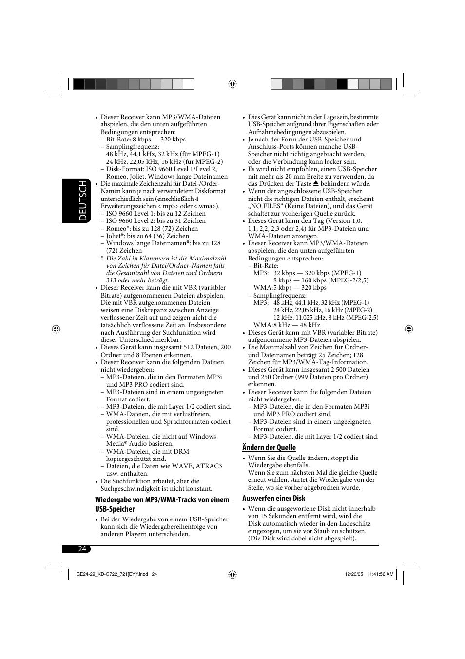 Deutsch | JVC KD-G721  RU User Manual | Page 52 / 86