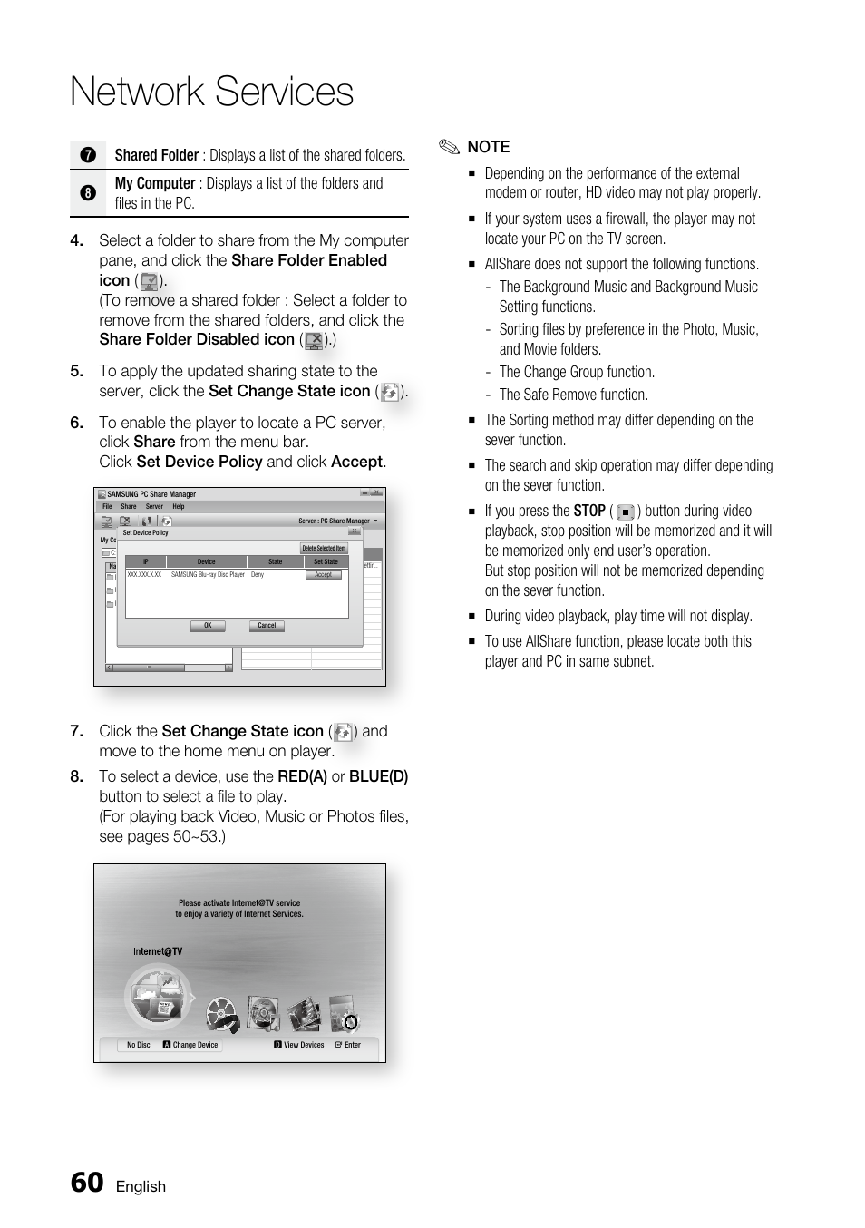 Network services | Samsung BD-C6800 User Manual | Page 60 / 71