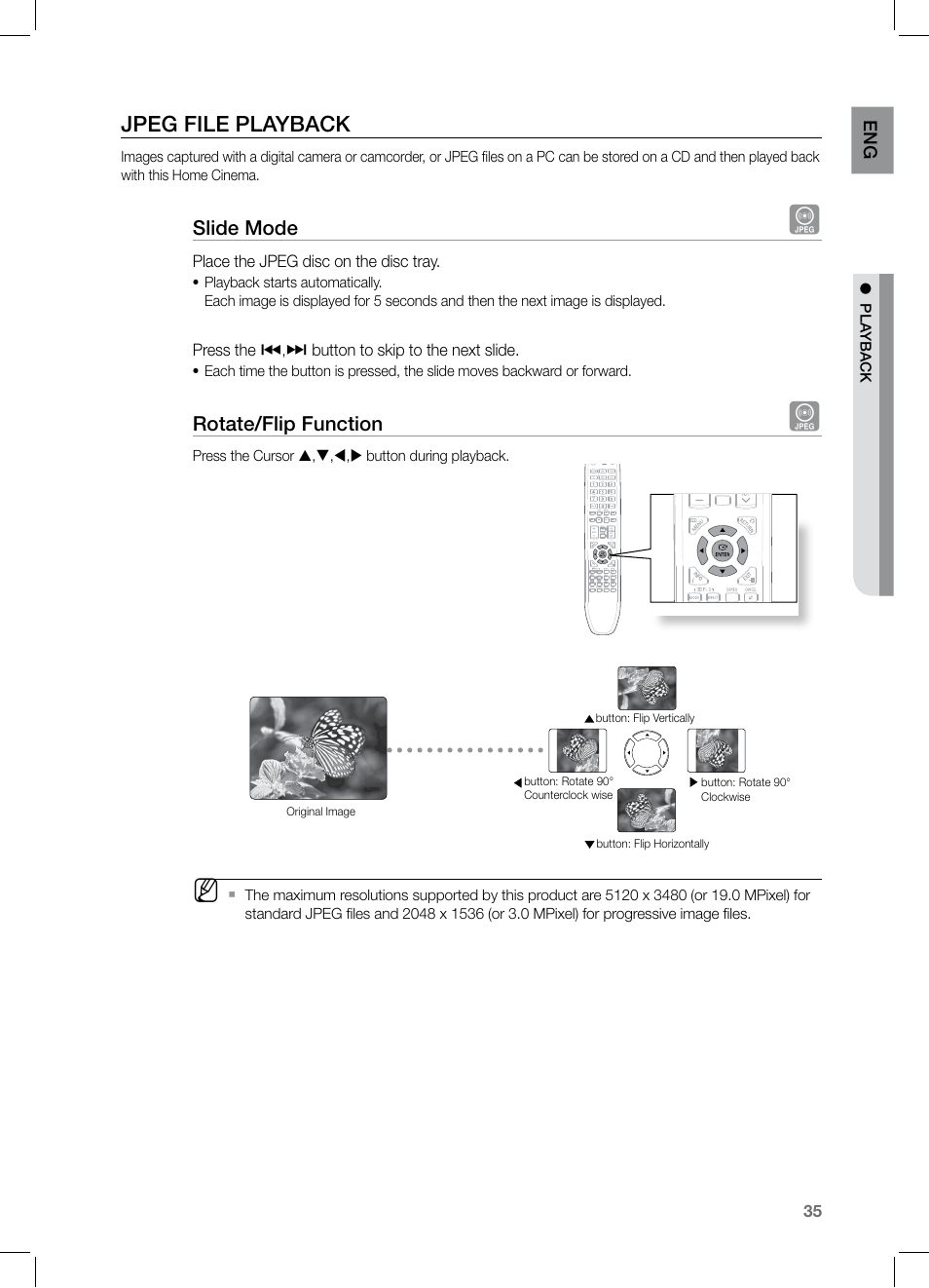 Jpeg file playback | Samsung HT-TZ325 User Manual | Page 35 / 74