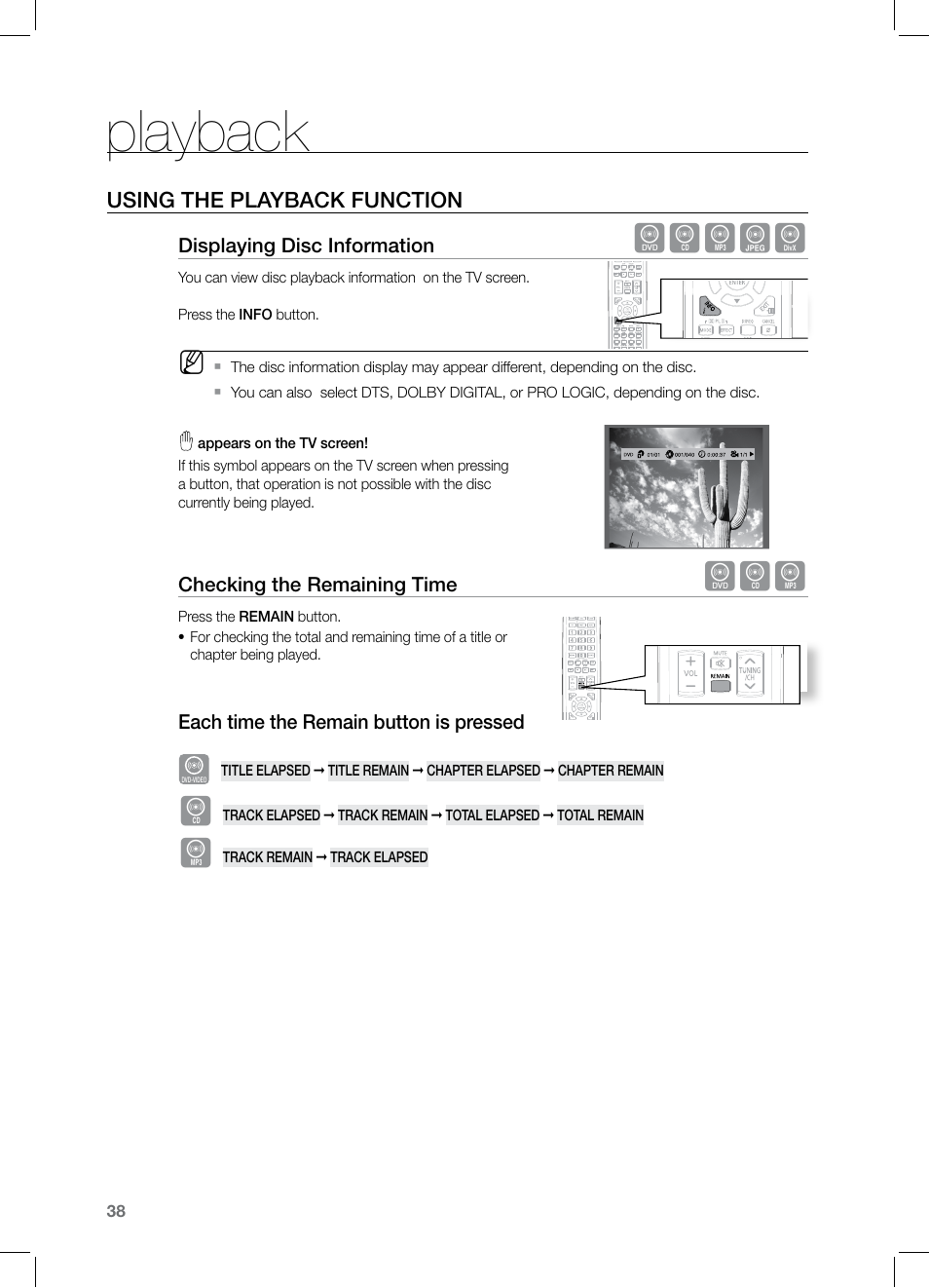 Playback, Dbagd | Samsung HT-TZ325 User Manual | Page 38 / 74