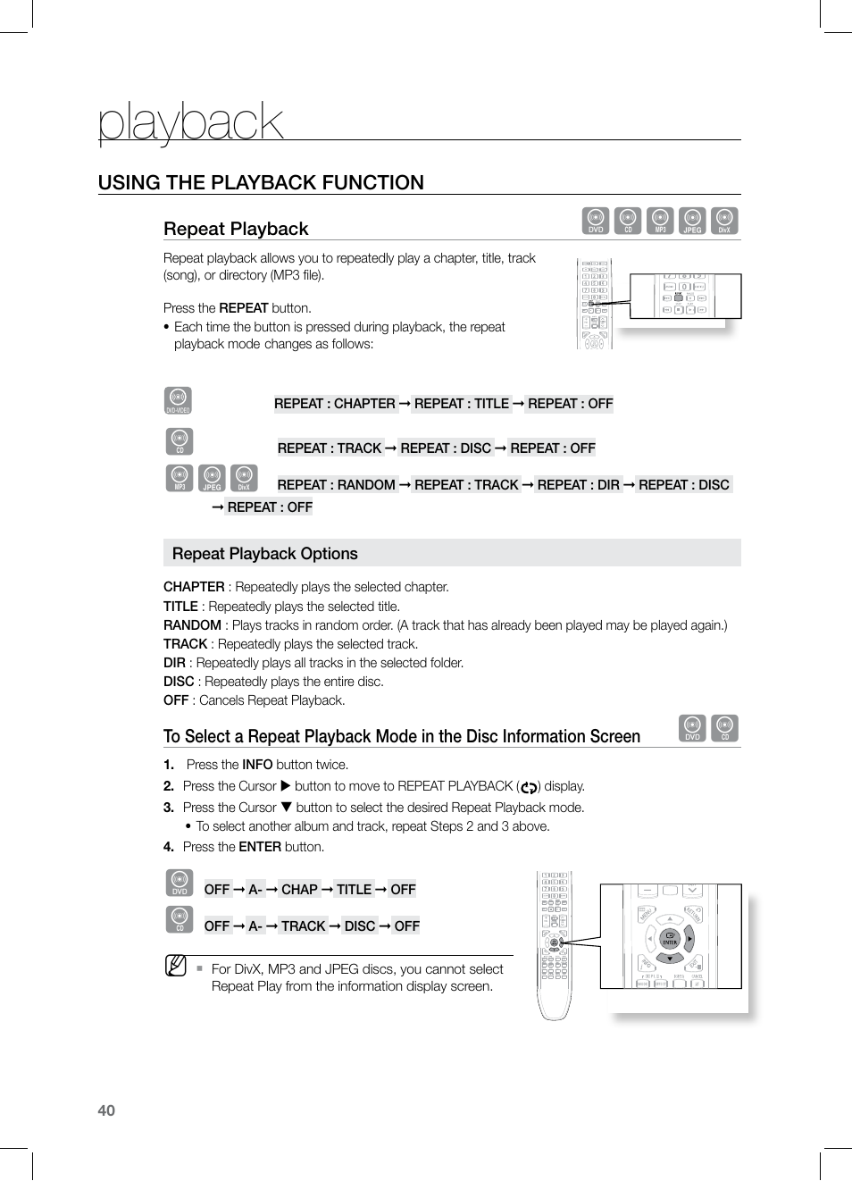 Playback, Dbagd | Samsung HT-TZ325 User Manual | Page 40 / 74