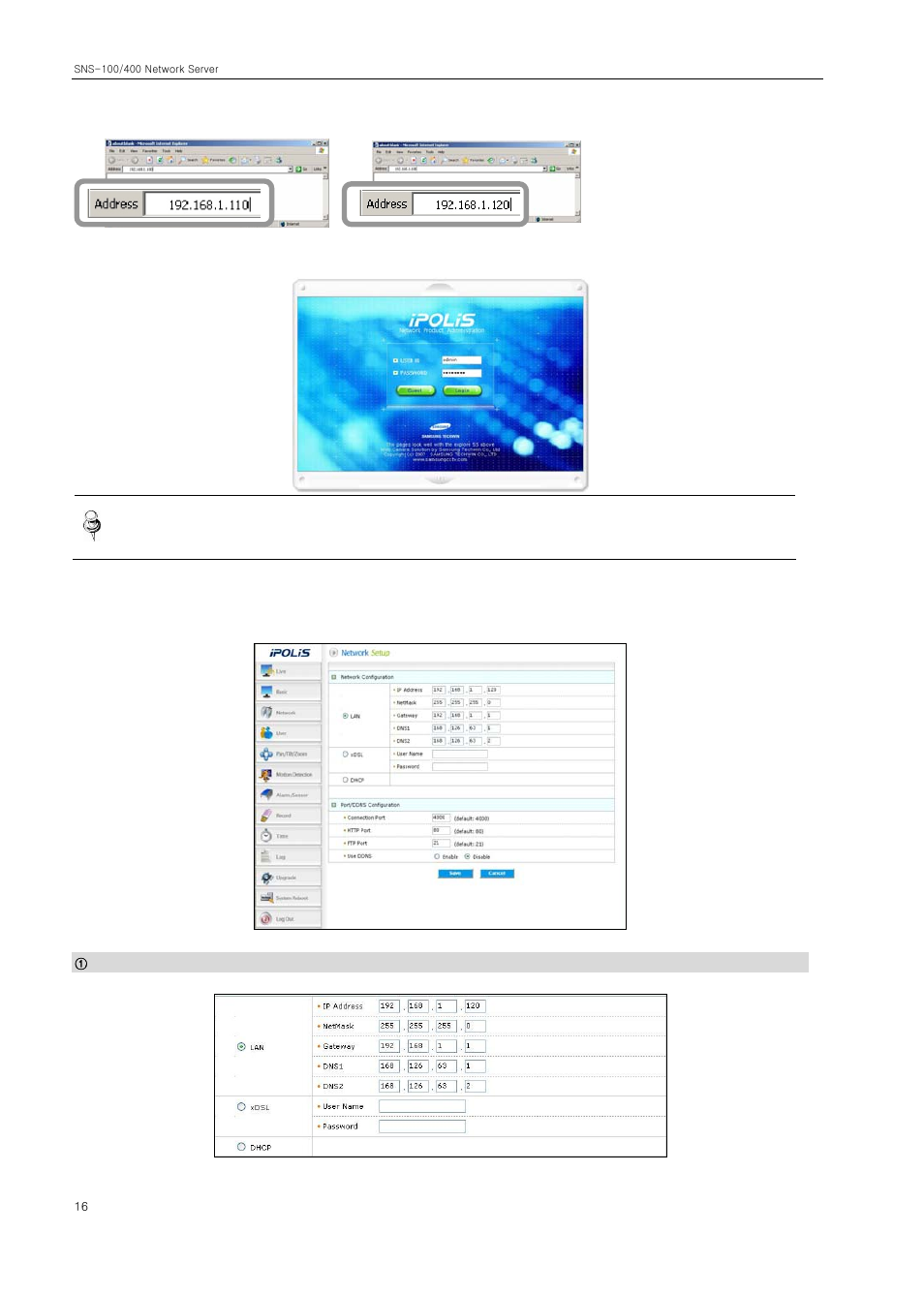Samsung SNS-100/400 User Manual | Page 18 / 38