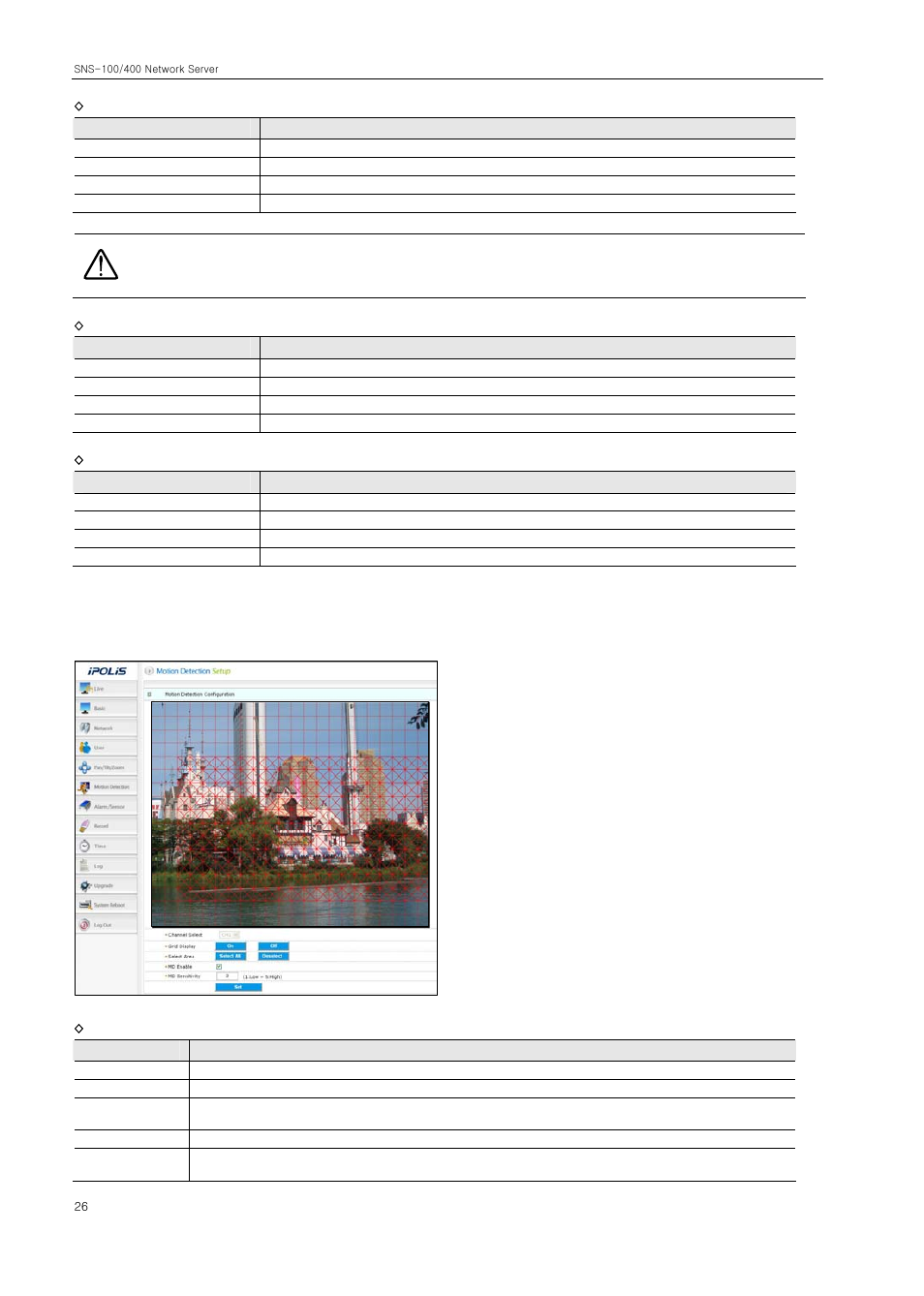 Motion detection | Samsung SNS-100/400 User Manual | Page 28 / 38