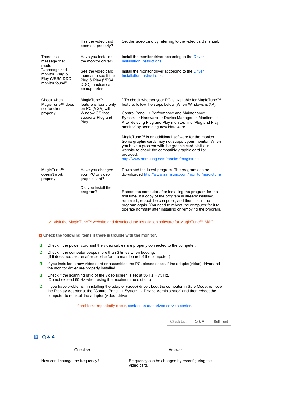 Q & a | Samsung 275TPLUS User Manual | Page 54 / 65