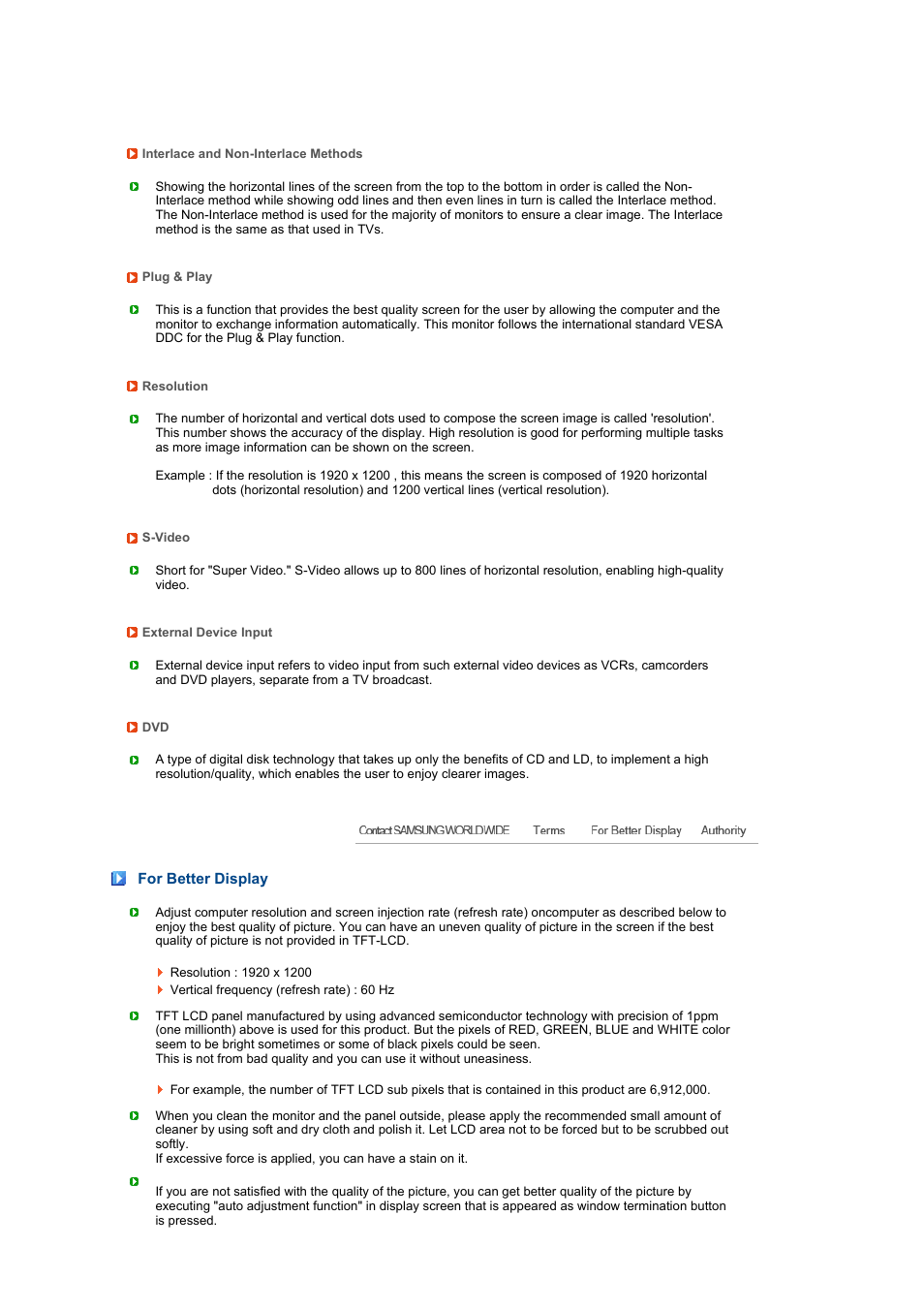 For better display | Samsung 275TPLUS User Manual | Page 64 / 65