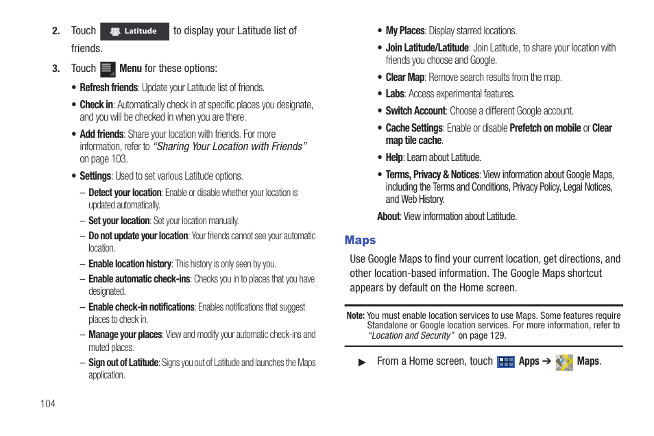 Maps | Samsung 8.9 User Manual | Page 108 / 176