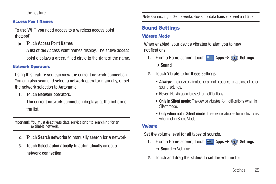 Sound settings | Samsung 8.9 User Manual | Page 129 / 176