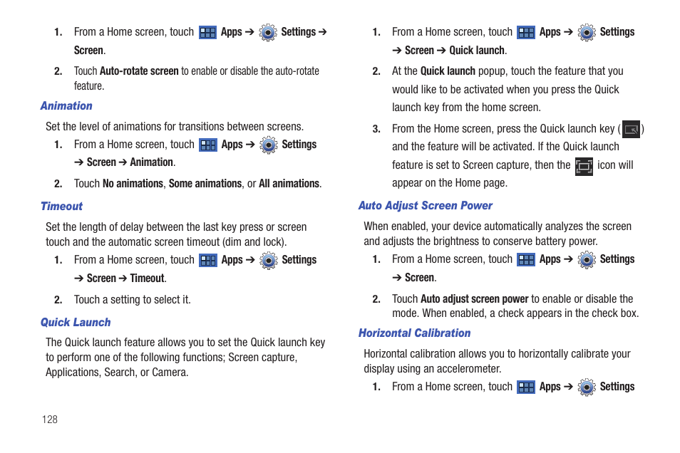 For more information, refer to “quick launch” on | Samsung 8.9 User Manual | Page 132 / 176