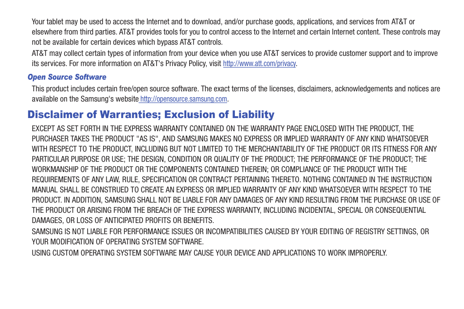 Disclaimer of warranties; exclusion of liability | Samsung 8.9 User Manual | Page 4 / 176