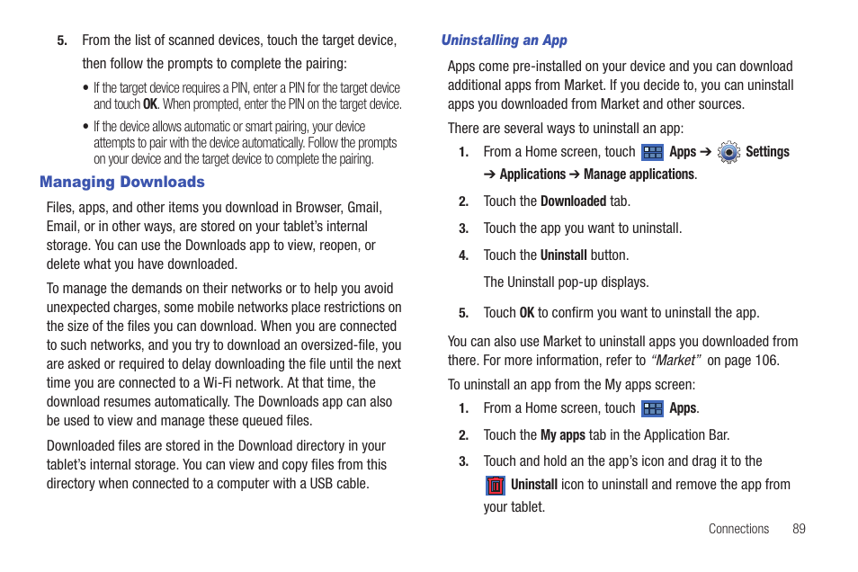 Managing downloads | Samsung 8.9 User Manual | Page 93 / 176