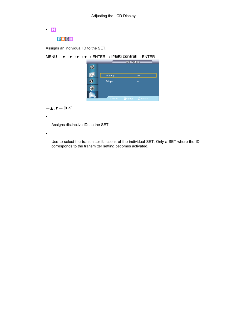 Multi control | Samsung SYNCMASTER 650TS User Manual | Page 101 / 121