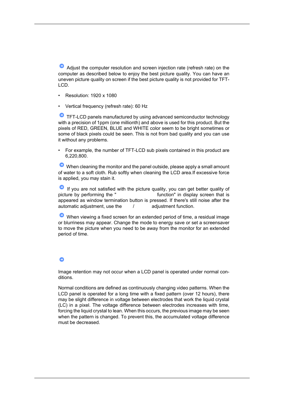 Information, For a better display, Product information (image retention free) | Samsung SYNCMASTER 650TS User Manual | Page 111 / 121