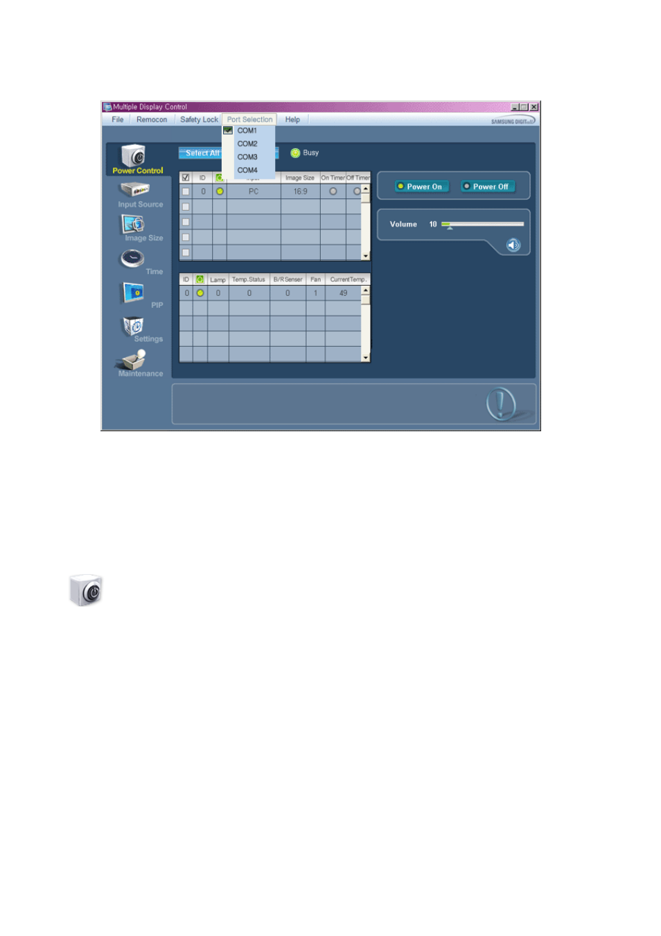 Power control | Samsung SYNCMASTER 650TS User Manual | Page 44 / 121