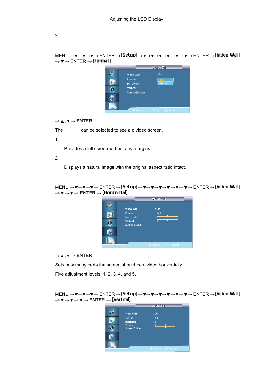 Format, Horizontal, Vertical | Samsung SYNCMASTER 650TS User Manual | Page 93 / 121
