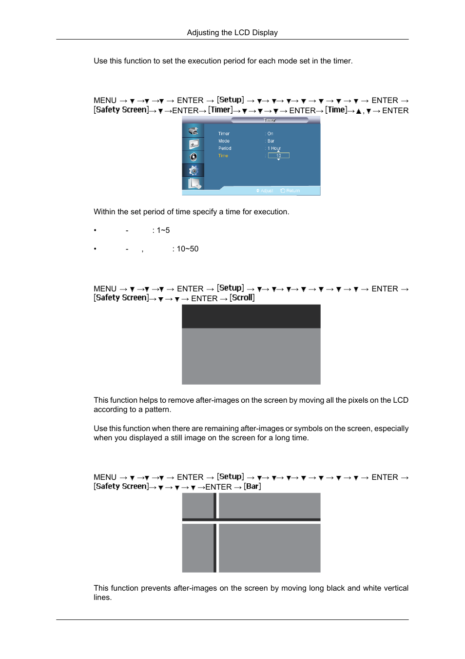 Time, Scroll | Samsung SYNCMASTER 650TS User Manual | Page 97 / 121
