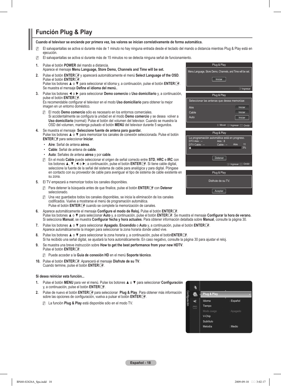 Función plug & play | Samsung BN68-02426A-00 User Manual | Page 59 / 125