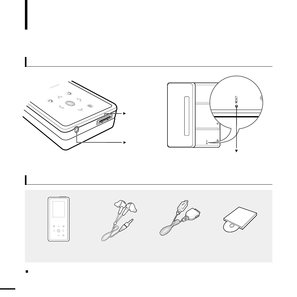 Components (continued), Components, Continued) | Bottom/rear, Checking the accessories | Samsung YP-K5AB User Manual | Page 8 / 58