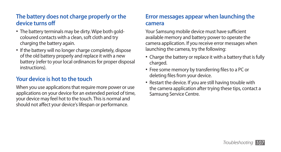 Samsung GALAXYFIT GT-S5670 User Manual | Page 107 / 126