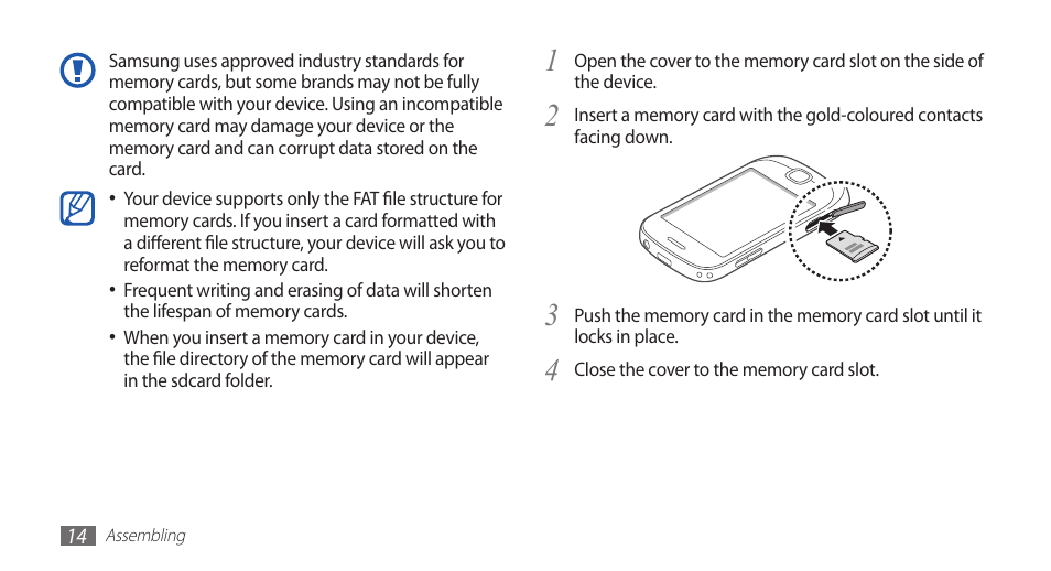 Samsung GALAXYFIT GT-S5670 User Manual | Page 14 / 126