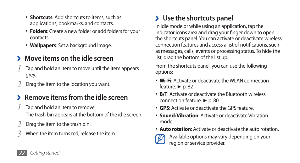 Samsung GALAXYFIT GT-S5670 User Manual | Page 22 / 126