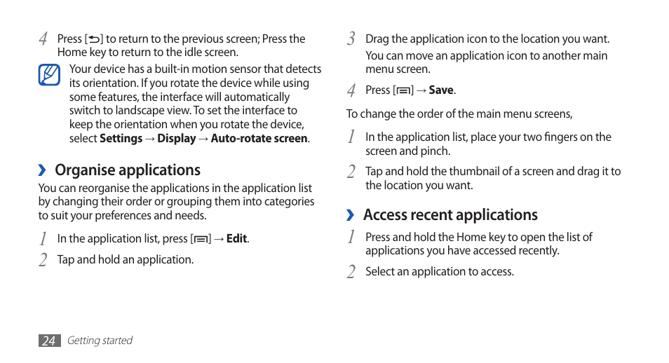 Samsung GALAXYFIT GT-S5670 User Manual | Page 24 / 126