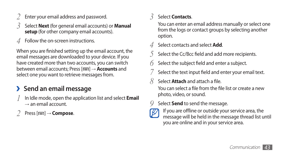 Samsung GALAXYFIT GT-S5670 User Manual | Page 43 / 126