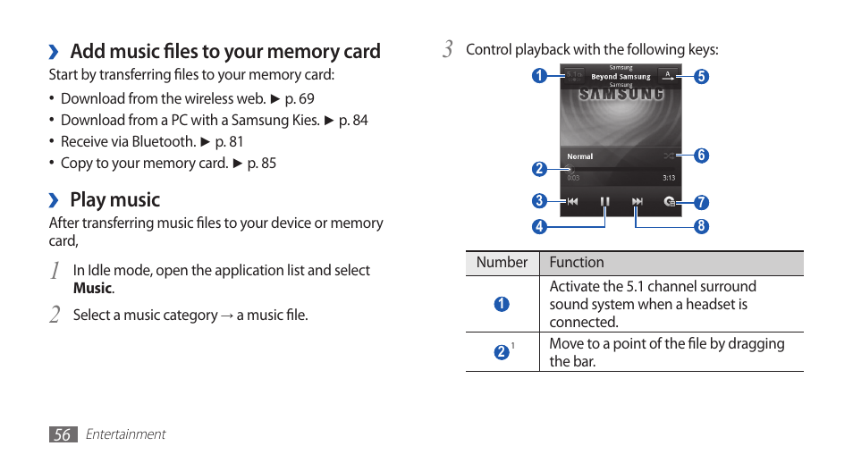 Play music | Samsung GALAXYFIT GT-S5670 User Manual | Page 56 / 126
