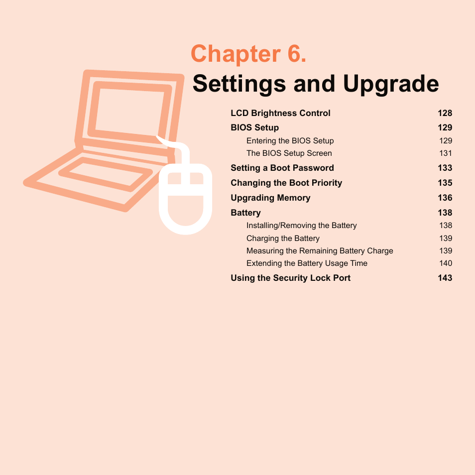 Chapter 6. settings and upgrade | Samsung X65 User Manual | Page 128 / 195