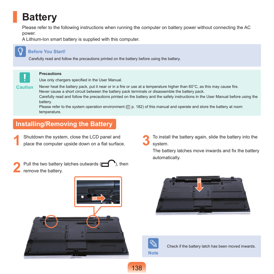 Battery, Installing/removing the battery | Samsung X65 User Manual | Page 139 / 195