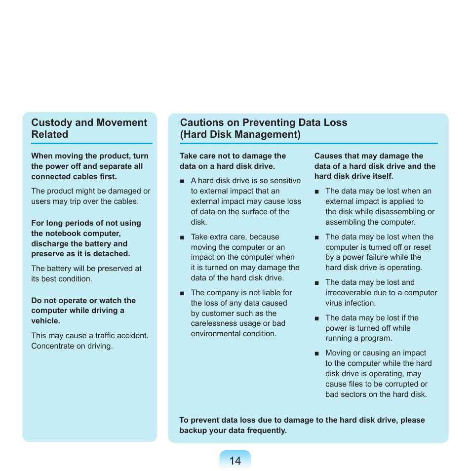 Custody and movement related | Samsung X65 User Manual | Page 15 / 195