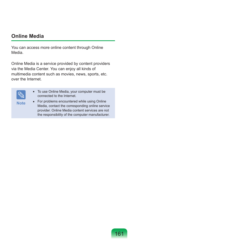 Online media | Samsung X65 User Manual | Page 162 / 195