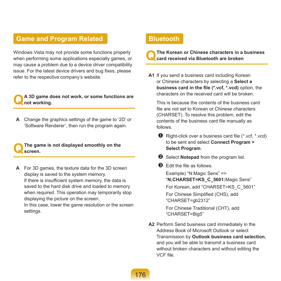 Game and program related, Bluetooth, Bluetooth game and program related | Samsung X65 User Manual | Page 177 / 195