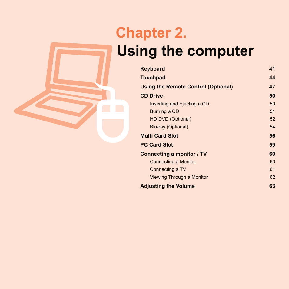 Chapter 2. using the computer | Samsung X65 User Manual | Page 41 / 195