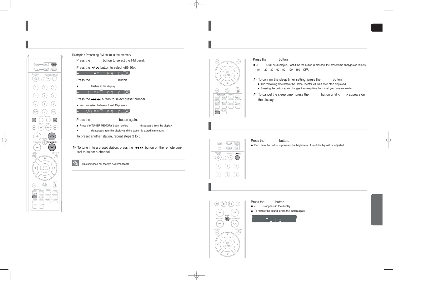 Convenient functions, Listening to radio, Con’t) | Samsung HT-X40 User Manual | Page 28 / 33