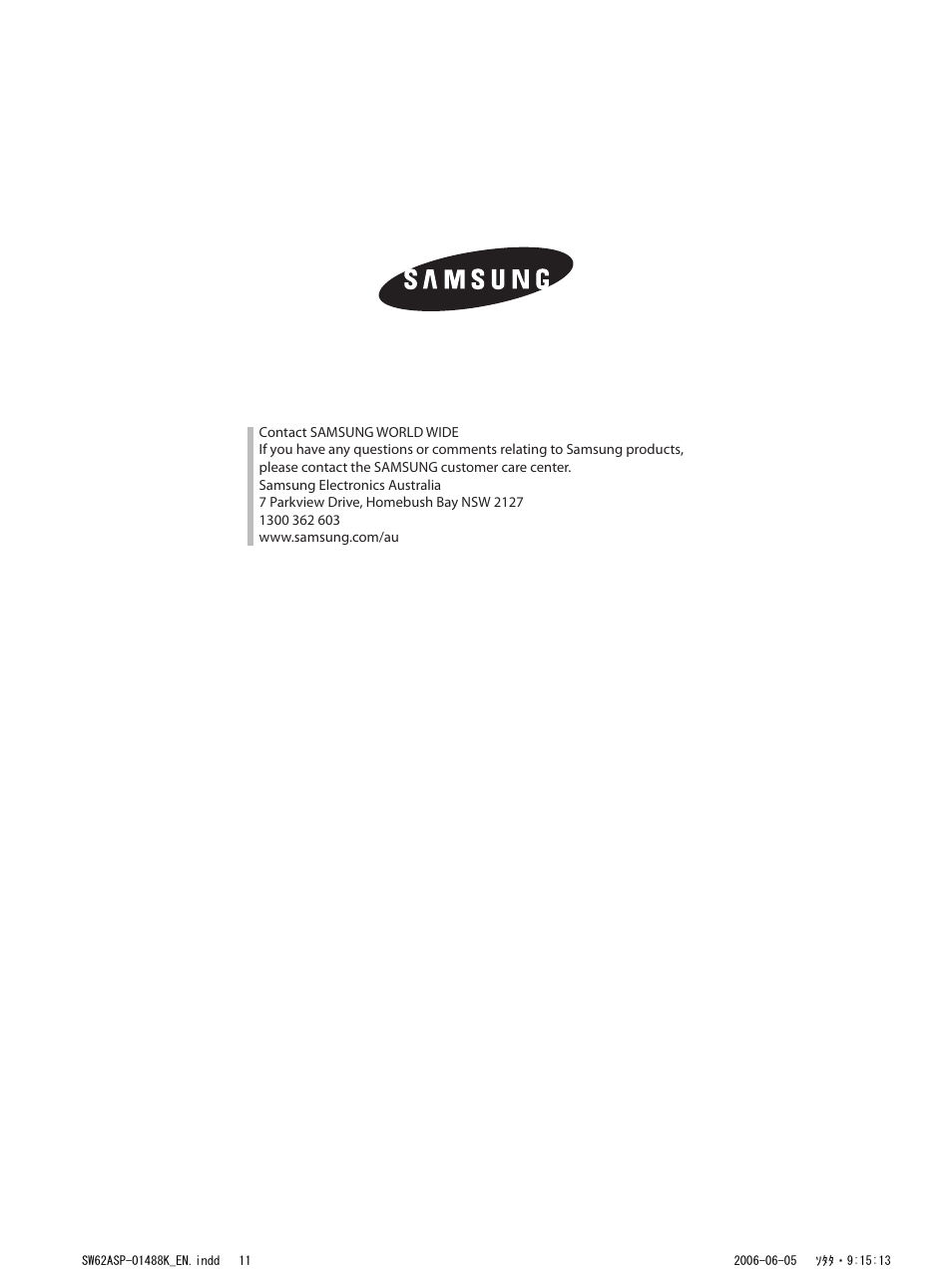 Samsung SW52ASP User Manual | Page 12 / 12