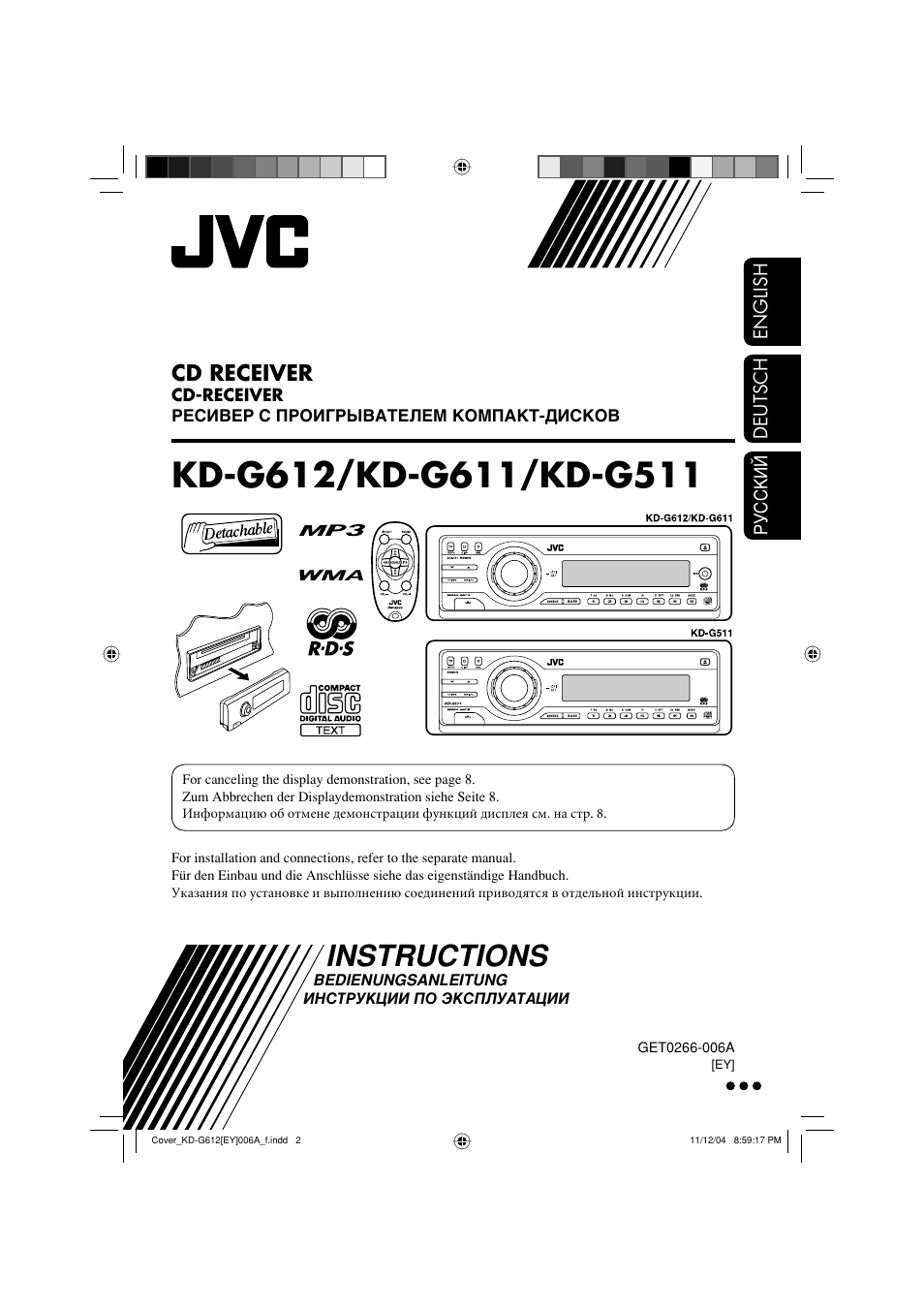 JVC KD-G511 User Manual | 111 pages