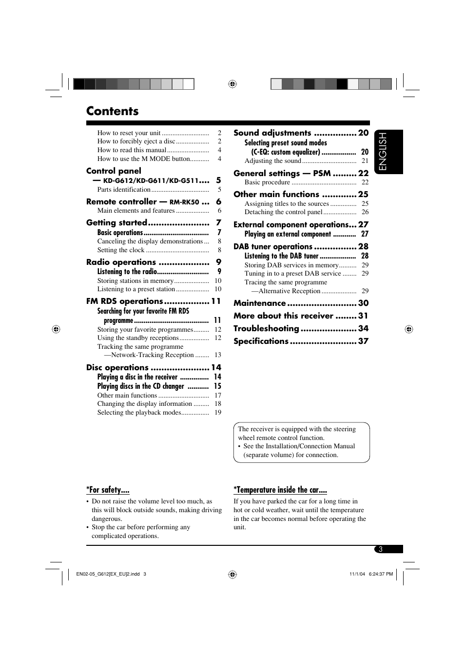 JVC KD-G511 User Manual | Page 3 / 111
