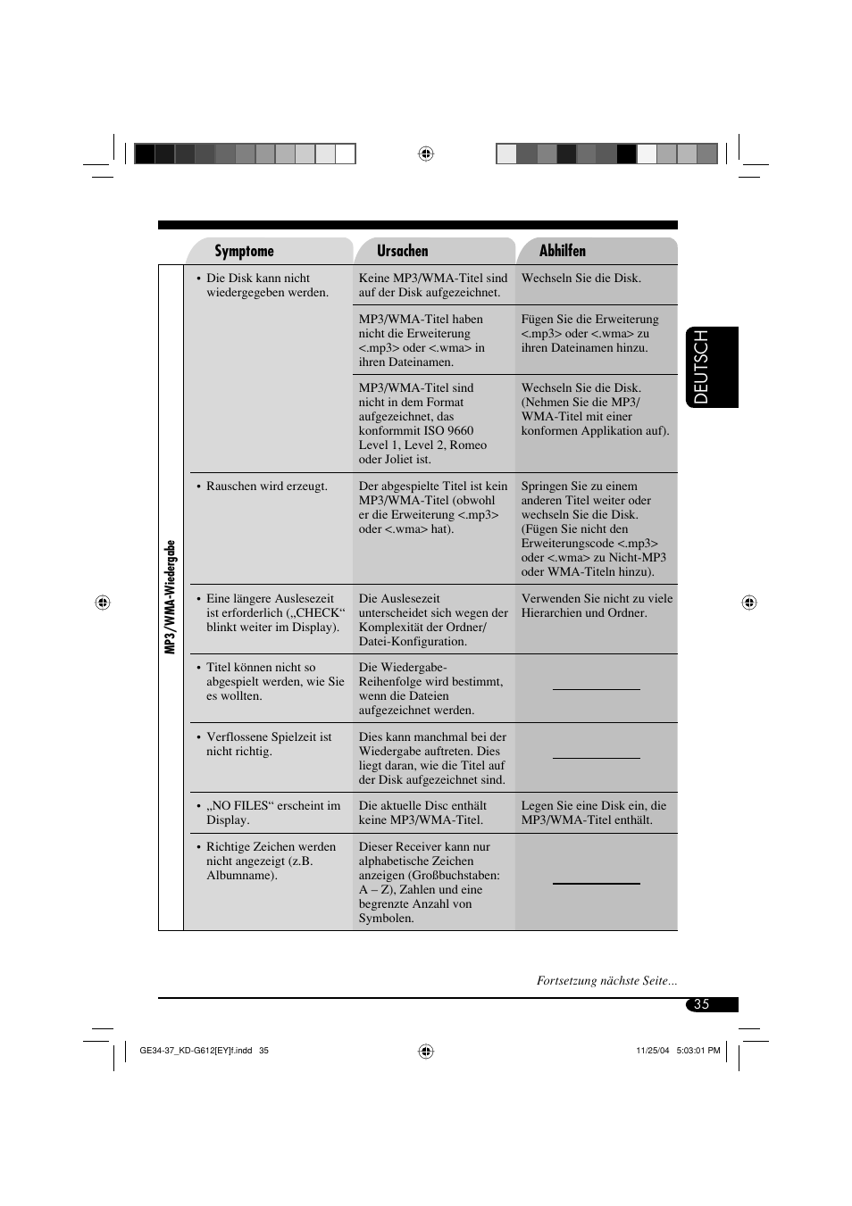 Deutsch | JVC KD-G511 User Manual | Page 71 / 111